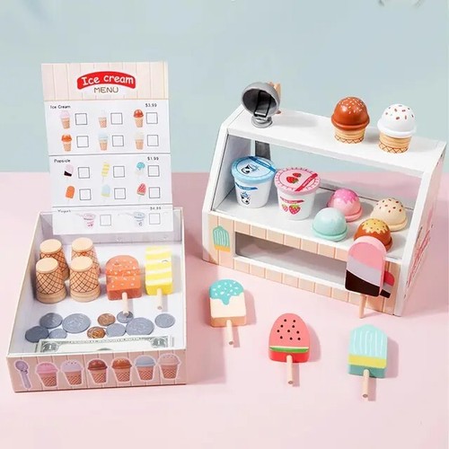 New kids ice cream - cream, wooden