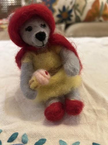Felted wolf toy - wolf, wearing