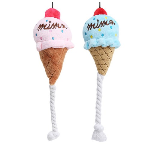 Durable plush ice - cream, squeak