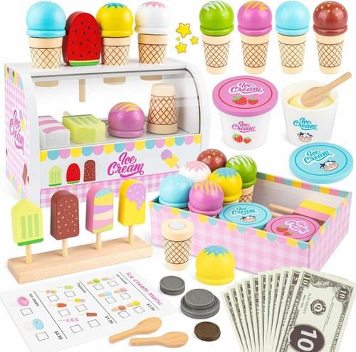Wooden ice cream toy play - toy,
