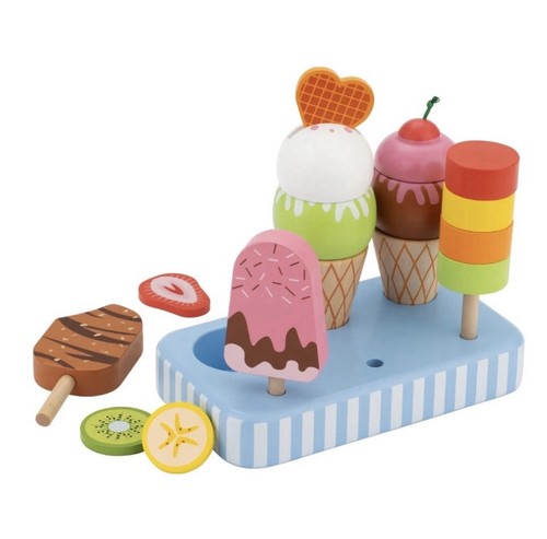 Wooden ice cream play set - wooden,