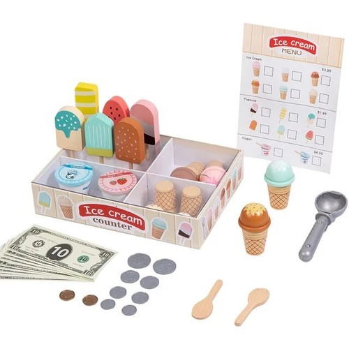 New kids ice cream wooden - new,