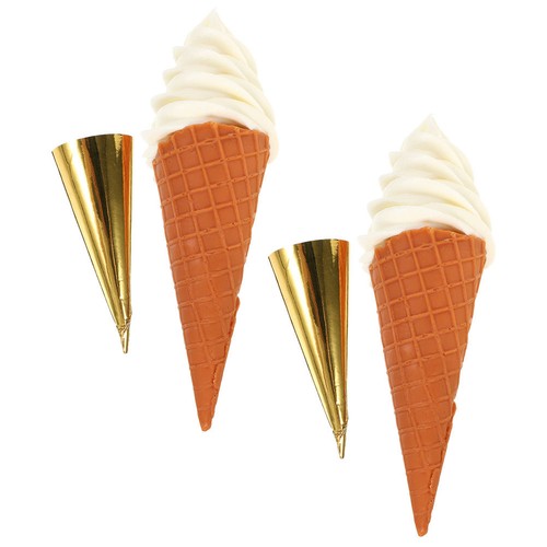 2pcs realistic ice cream - cream, cone
