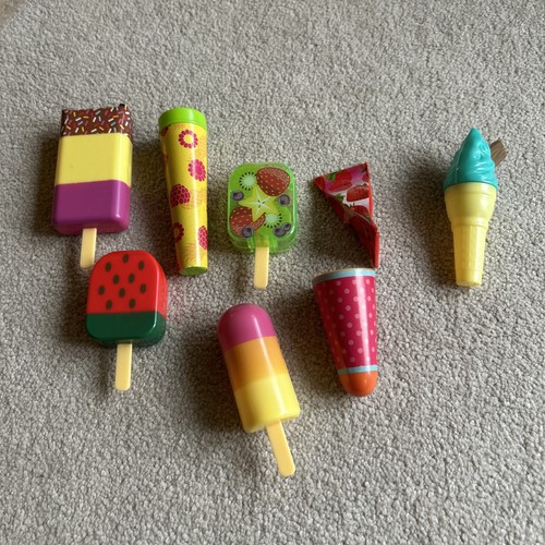 Plastic pretend lollies and