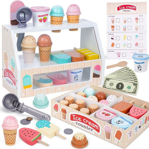 Wooden ice cream counter - wooden,