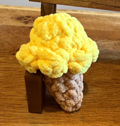 Yellow plush ice cream cone - cream,